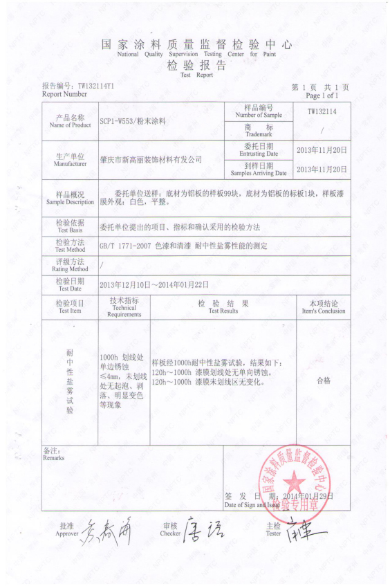 国家涂料质量监督检验中心报告（四）